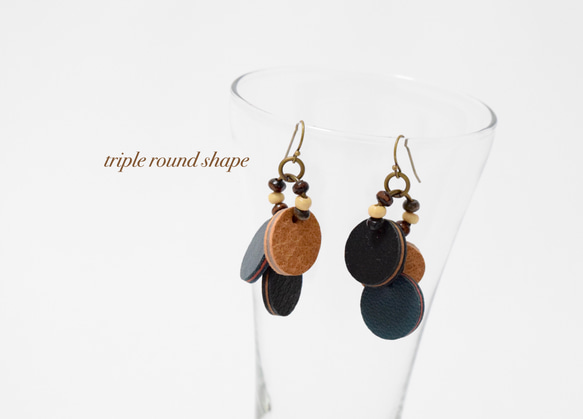ピアスorイヤリング】 triple round shape 06 ピアス（フック 