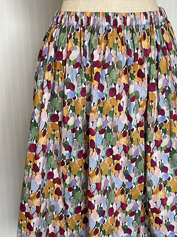 LIBERTY リバティ ＊ ギャザースカート  〈Tulip Fields チューリップ・フィールズ〉 2枚目の画像