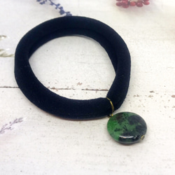 1342. 天然石 ブラジル産 モリオン 黒水晶 ヘアゴム プチサイズ