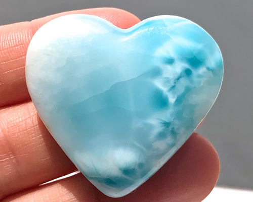 値下げ]ラリマー[461] 108Cts 34mmハート形ルース ／天然石