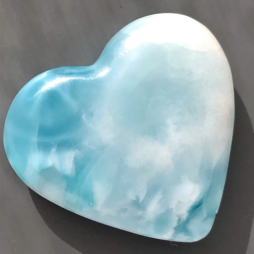 値下げ依頼があった為値下げ　ラリマー　16mm 値下げ]ラリマー[461] 108Cts 34mmハート形ルース ／天然石