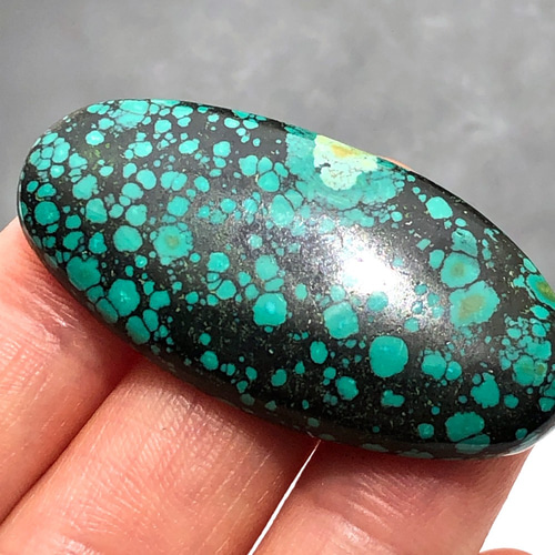 チベット産ターコイズ[201] 41Cts 46x23mm ルース／天然石