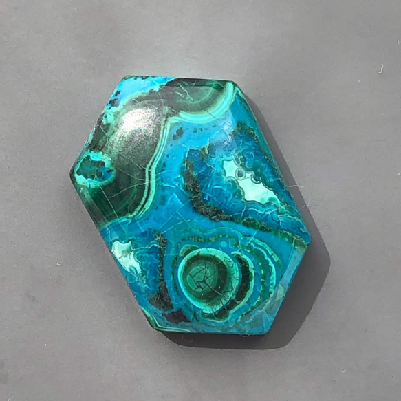 クリソコラマラカイト[100] 20x13mm 14Ct 　ルース／天然石 / カボション 8枚目の画像