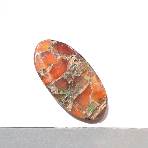 コッパーカーネリアン[46] 24x12mm 12Ctsルース ／天然石 / カボション 2枚目の画像