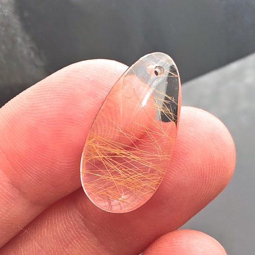 ルチルクォーツ[44] 12Cts 穴あきルース 天然石 天然石 Attic Natura