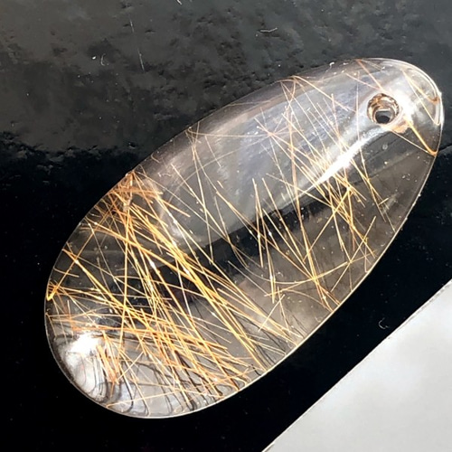 ルチルクォーツ[44] 12Cts 穴あきルース 天然石 天然石 Attic Natura