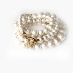 棉珍珠漸層大小手鍊 體積珍珠珠手鍊 結婚邀請禮物 第4張的照片