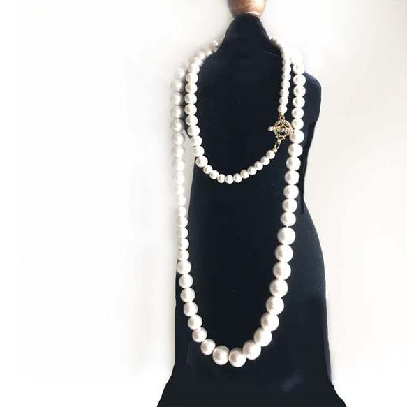 棉珍珠漸層大小手鍊 體積珍珠珠手鍊 結婚邀請禮物 第8張的照片