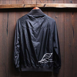 ＜50%OFF！＞【JIKUU BY SLC】ラグラン/ナイロンミリタリー＆ライダースジャケット/ブラックXLサイズ 8枚目の画像