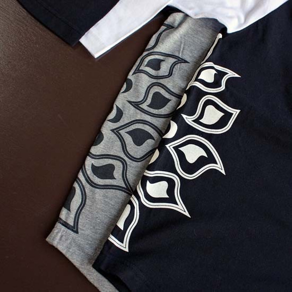 【JIKUU BY SLC】コットン/メンズラグラン７分袖Tシャツ『ヒマワリ』 8枚目の画像