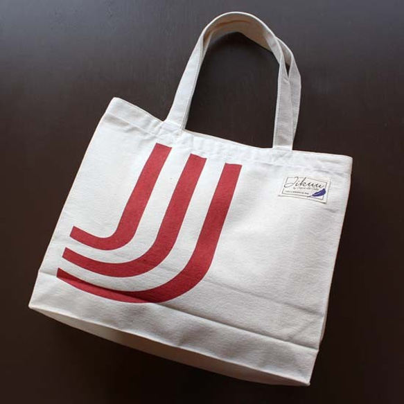 【JIKUU BY SLC】コットン/キャンバストートバッグ『3J-トリコロール』 2枚目の画像