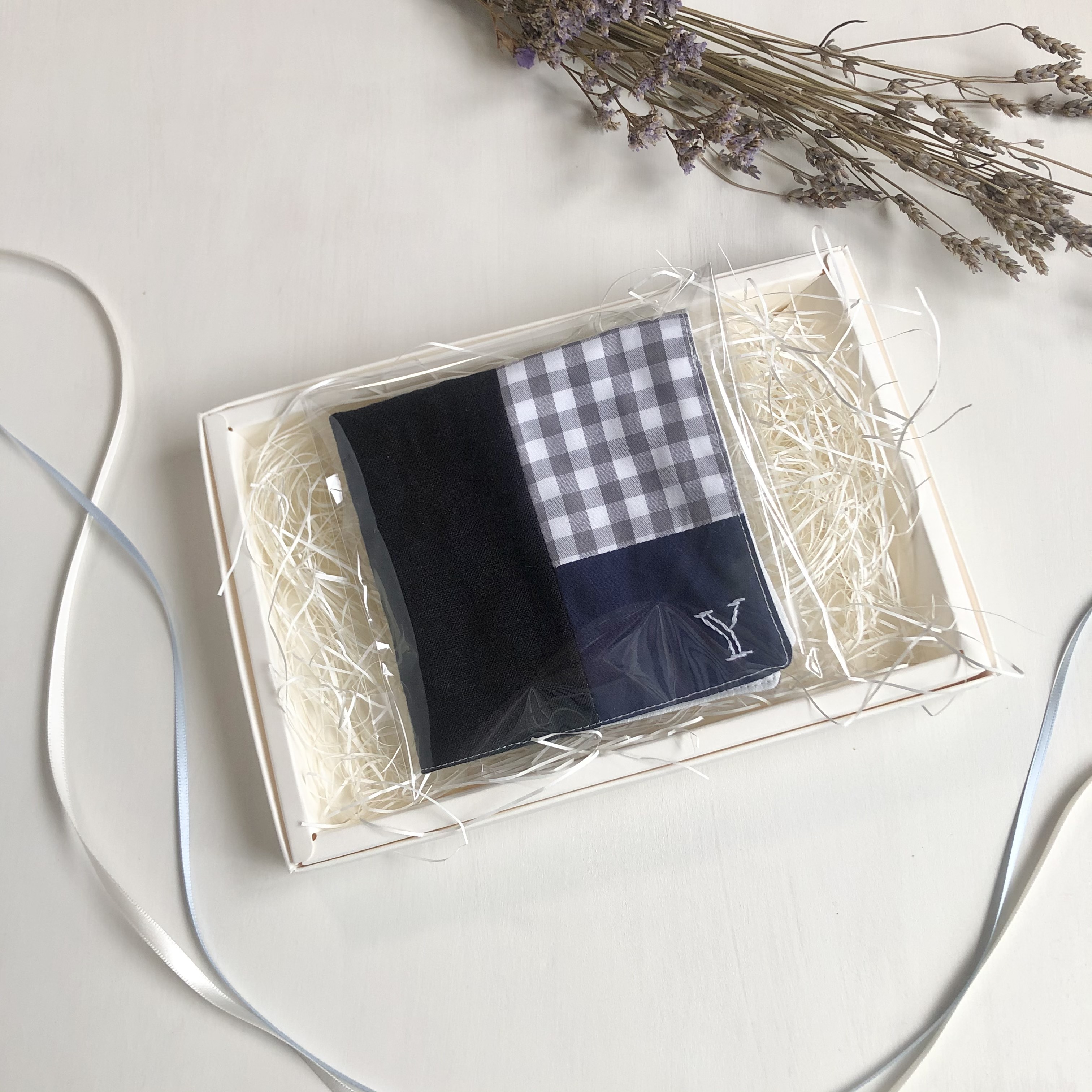 男性へのプレゼントにおすすめ】パッチワークのリネン&ガーゼハンカチ