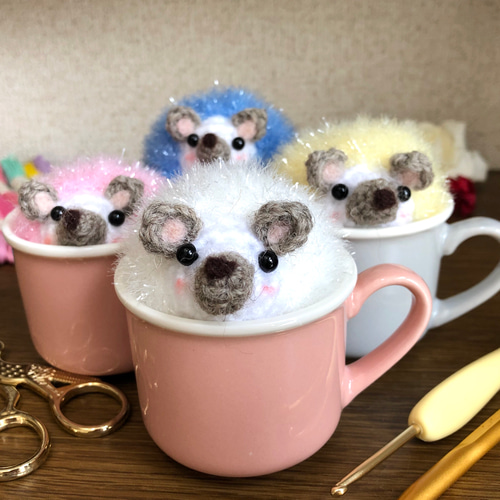 はりねずみ ピンクッション キラキラかわいい ハリネズミ 編み