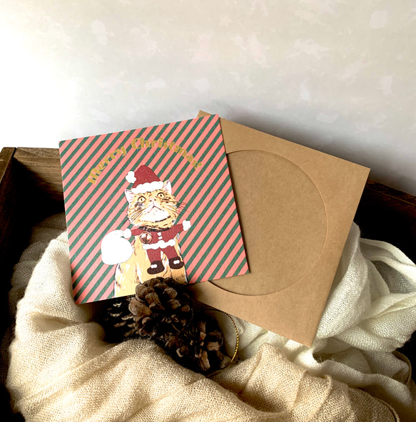 コスプレスタイ猫のクリスマスカード（3枚セット） 4枚目の画像
