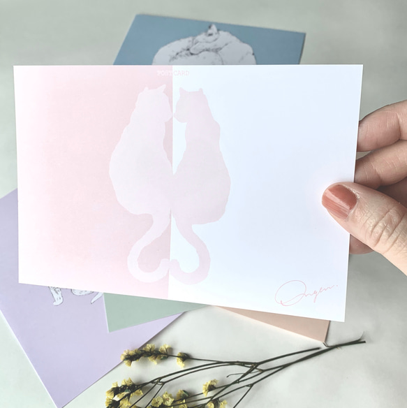 キレイ色　猫のポストカードセット（５枚セット） 4枚目の画像