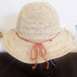 Ｎさま オーダー品 麻帽子 オレンジリボン H483 6×10 2枚目の画像