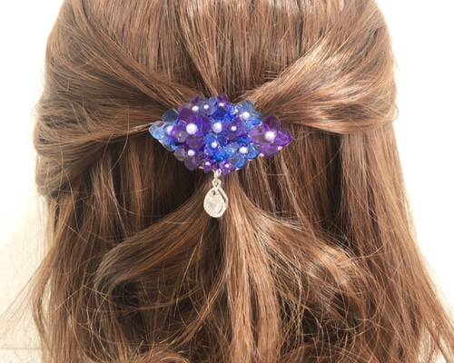 2色の紫陽花ポニーフック ポニーフック・ヘアカフス アクセサリー  