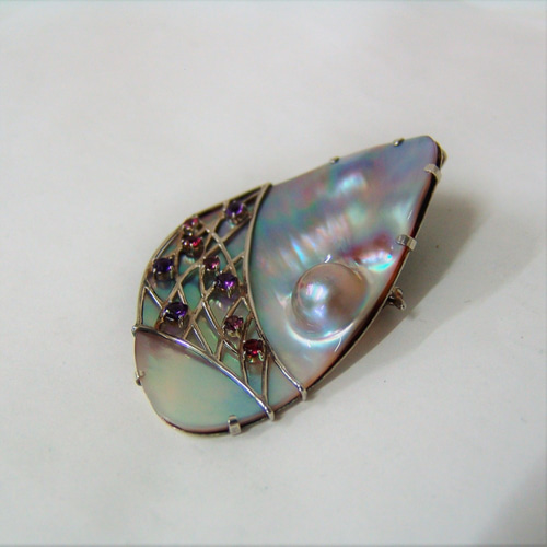 シルバー925マベパール ブローチ兼ペンダント y0870 ブローチ j  