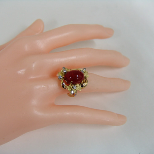 k18ゴールド（プラチナ900） ファイヤーオパールリング y0488 指輪