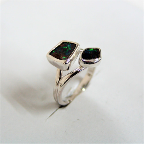 シルバー925 ボルダーオパールリング y0965 指輪・リング j yamamoto