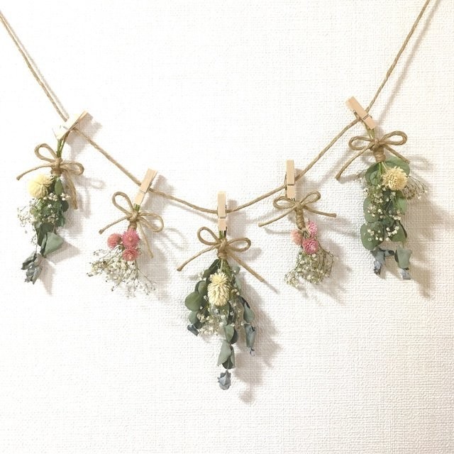 ドライフラワー ガーランド ナチュラル 再販 ナチュラル カラー ドライフラワーガーランド3点セット ドライ