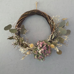 ドライフラワーリース＊ユーカリ紫陽花＊ リース なぎのおみせ 通販