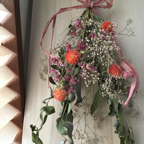 ドライフラワースワッグ＊ピンク ドライフラワー なぎのおみせ 通販  