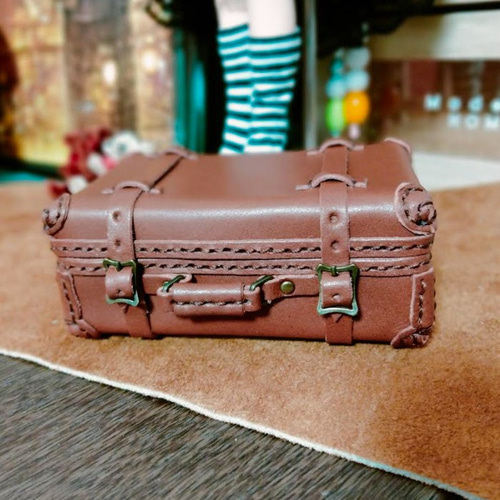 1/6ドール用サイズ:本革トランクケース こげ茶 その他人形 1/6ドール用サイズ:本革トランクケース こげ茶 その他人形