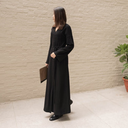 SAMEDi - 優雅修身長洋裝(附腰帶)-黑 第4張的照片