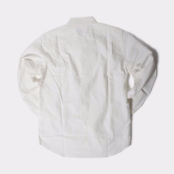 ジャガード切替L/Sシャツ　JD173-6010　WHITE　ホワイト　L 2枚目の画像
