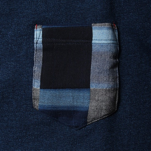 JARLD靜岡靛藍染色口袋圓領汗液JD181-6106邊框M 第4張的照片