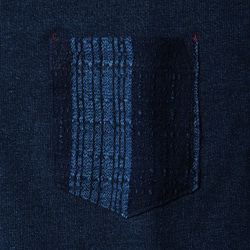 JARLD 静岡藍染めポケット クルーネックスウェット　JD181-6106　チェック　L 4枚目の画像