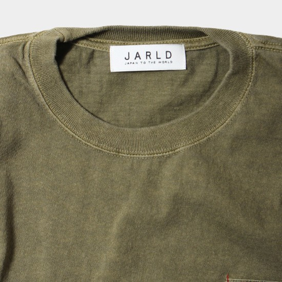 JARLD ピグメント阿波しじら織りポケットTシャツ　JD182-6016　カーキ　M 4枚目の画像