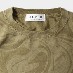 JARLD 2色染和硫化大理石染色T卹JD182-6146 Khaki M. 第4張的照片