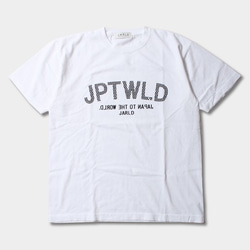 JARLD 東炊き染め ウロコ柄ロゴTシャツ　JD182-6126　ホワイト　L 1枚目の画像