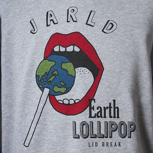 JARLD×LID BREAK地球棒棒糖汗液JD191-6116灰色M尺寸 第5張的照片