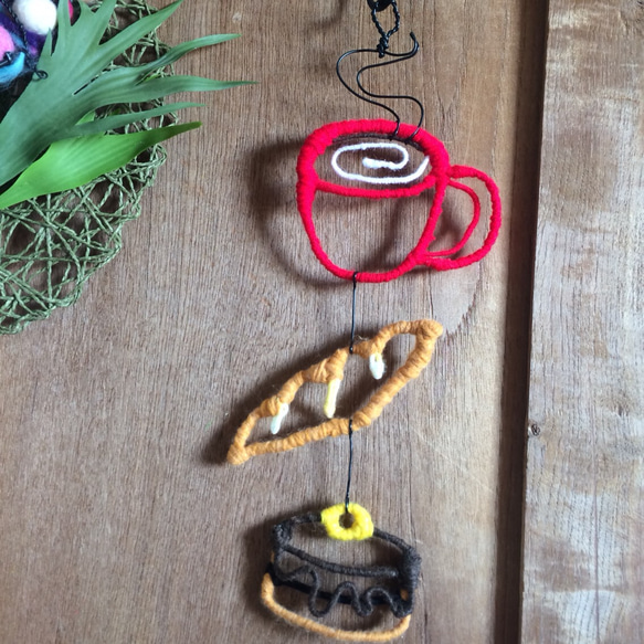 ウールレター 送料込☆毛糸まきまき☆ガーランド☆モチーフ3つ☆ワイヤークラフト