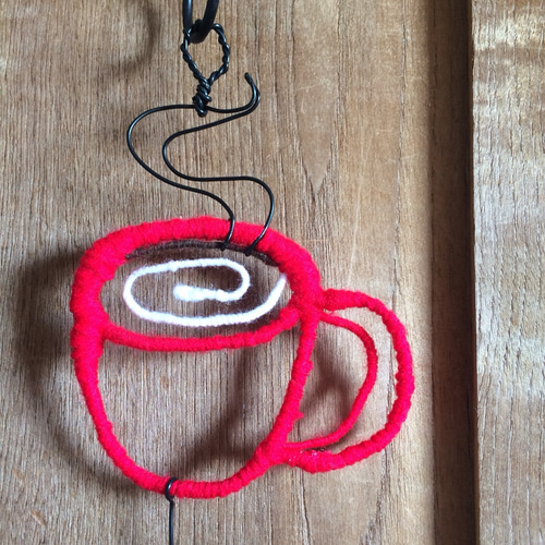 送料込☆毛糸まきまき☆ガーランド☆モチーフ3つ☆ワイヤークラフト