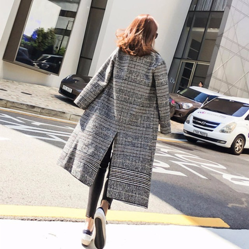 希少L◎カシミヤ【ONLY】ネイビー×グレンチェック柄 チェスターコート ロング チェック コート レディース チェスターコート アウター ロング