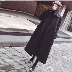DEVOA デヴォア ロングコート チェスターコート 2 M コットン 黒 デヴォア DEVOA Shawl collar coat brushed cashgora （BLACK