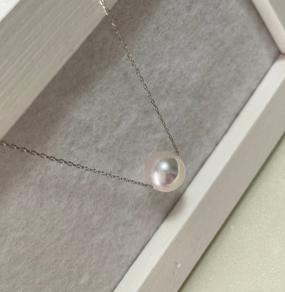 pt850 高品質　本真珠ネックレス　スルーネックレス 4枚目の画像