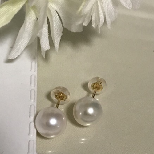本真珠　7ミリ玉　K18ピアス Amazon.co.jp: 美貴真珠 K18アコヤ真珠ピアス【越物】【6.5mm
