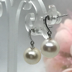 K14WG 真珠 ピアス 8.0~8.5mm ホワイトゴールド　本真珠　あこや真珠 5枚目の画像