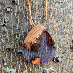 樹脂木頭吊飾項鍊  樹酯 resin wood necklace 第1張的照片