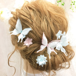 ¥1000 OFF!! フラワー・バタフライ＊ヘアアクセサリー＊ウェディング＊子供用ヘア飾り 3枚目の画像