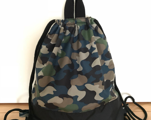 ナップサック 迷彩柄 リュックサック ナイロン バッグ 耐水 スポーツ
