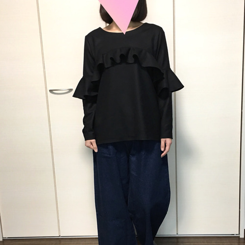 【美品】ADORE　黒ウール　プルオーバー　ブラウス ひらひら♡ ウール黒プルオーバー その他トップス あんちゃん