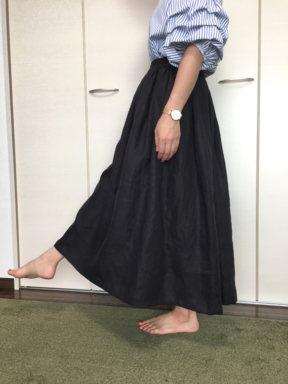 リネン100♡ふわりギャザースカート 1枚目の画像