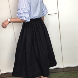 リネン100♡ふわりギャザースカート 4枚目の画像