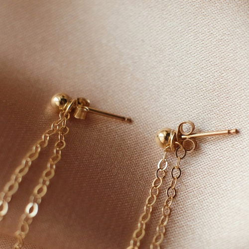 流星の絆 14KGF チャームピアス E018 イヤリング・ノンホールピアス